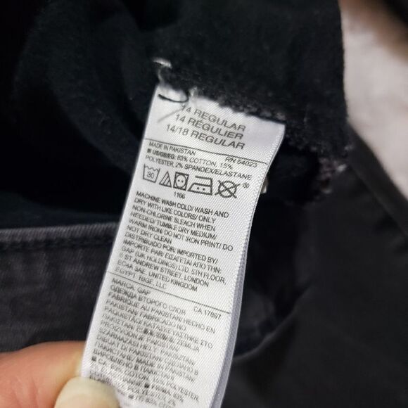 Gap inner cozy leggings destructed black size 14 32R skinny jeans - Picture 10 of 10